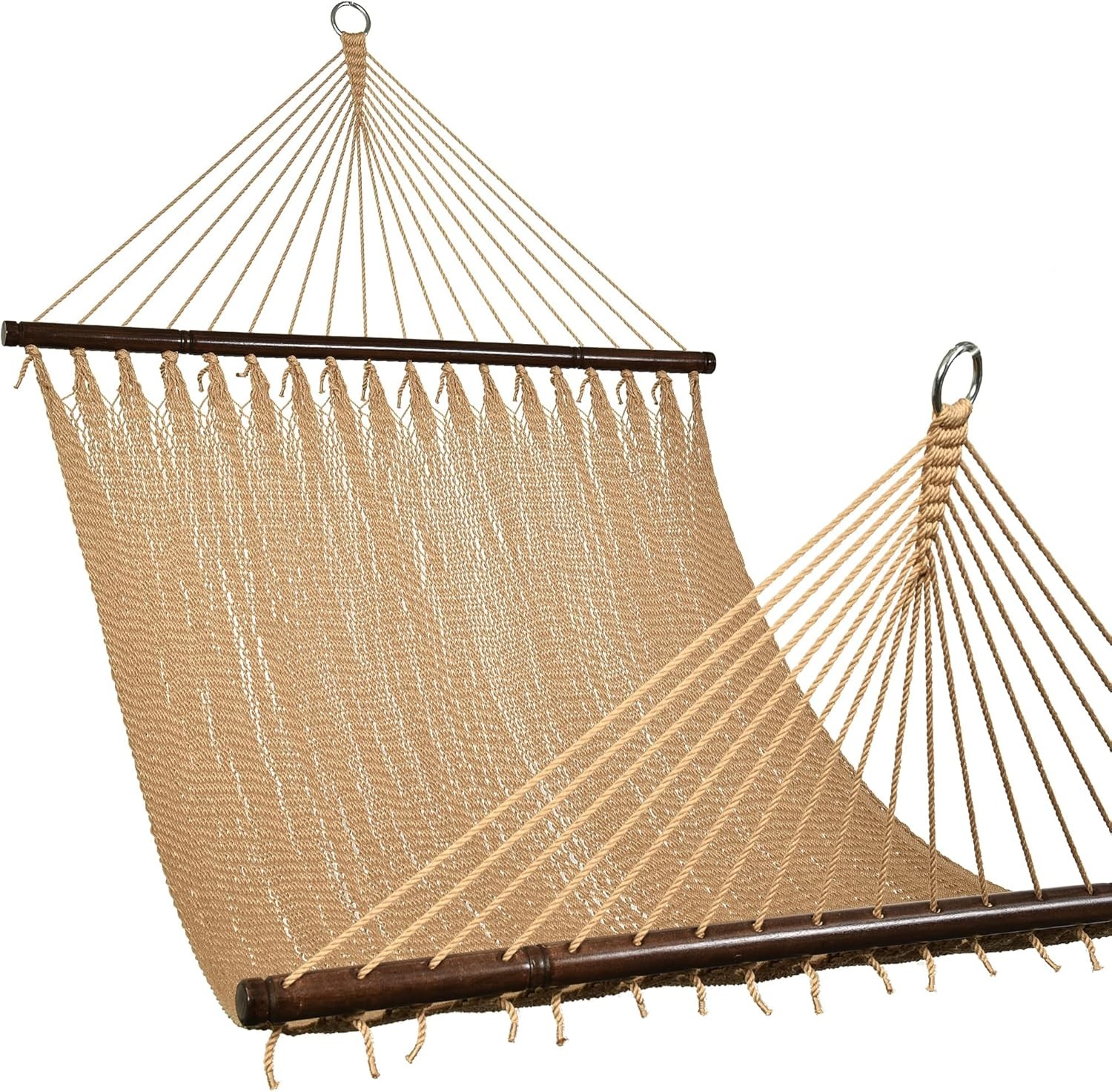 10.5 FT Double 2 Person Caribbean Rope Hammock, Hand Woven Polyester Hammock