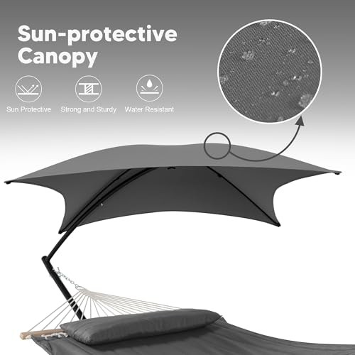 Foldable Hammock with Stand Dark Gray