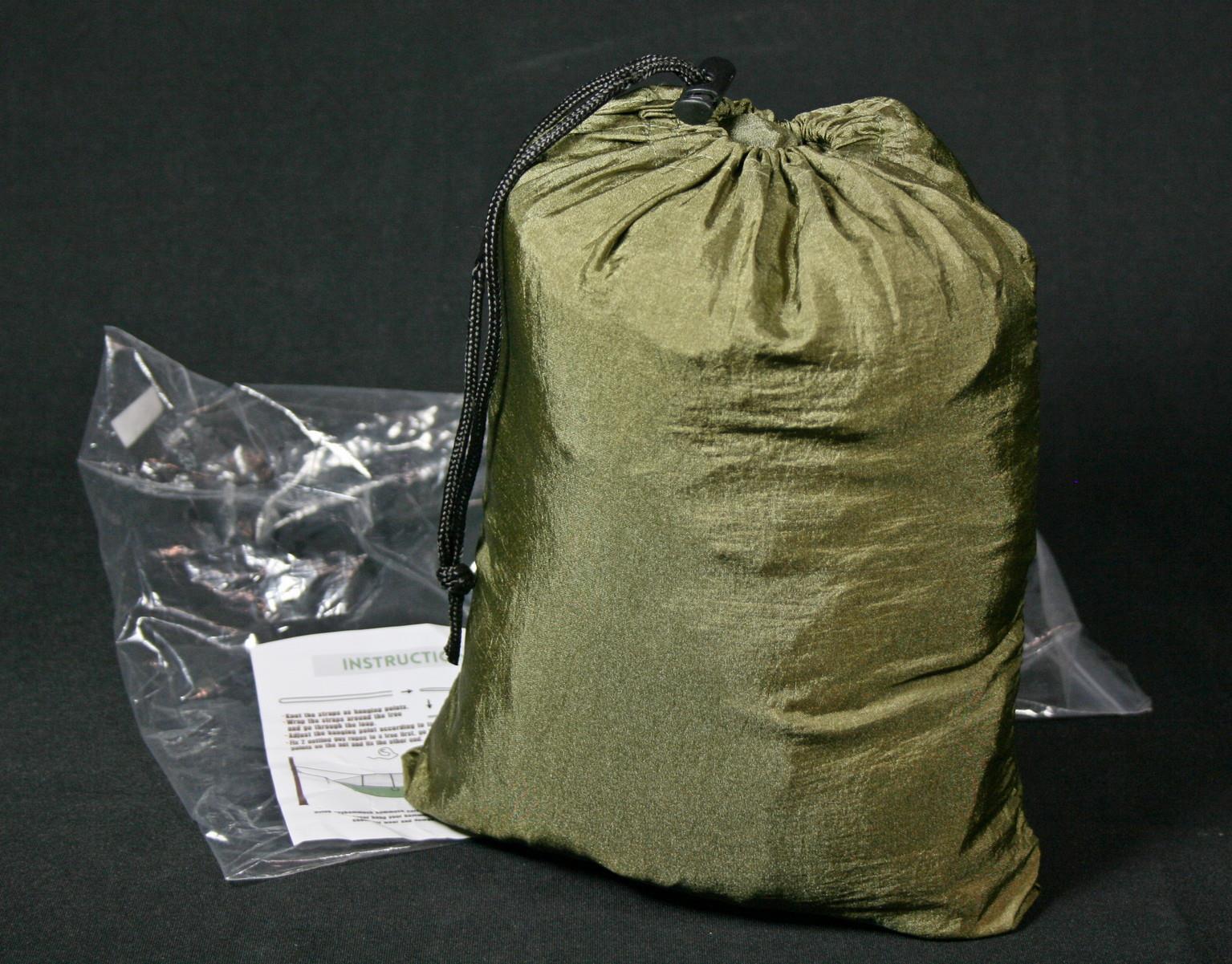 Army Green Nylon Multi-Purpose Tree-Anchored Hammock With Mosquito Net New