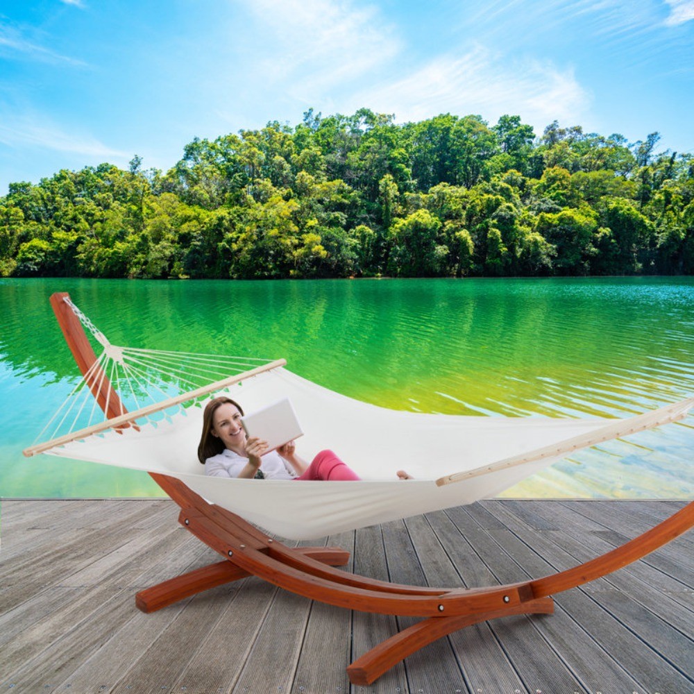 HOMMOW 2 Person Spreader Bar Hammock with Stand