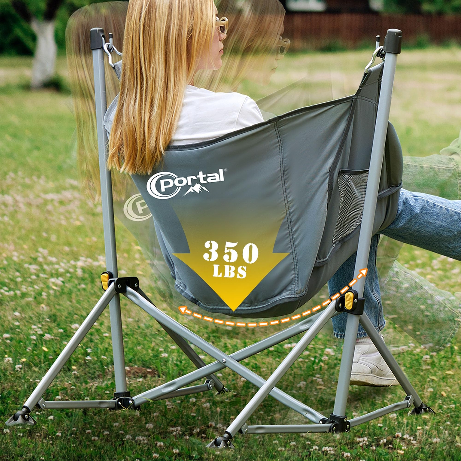 Large Hammock Camping Chair Folding Rocking Chairs Portable Swinging Chair Wide
