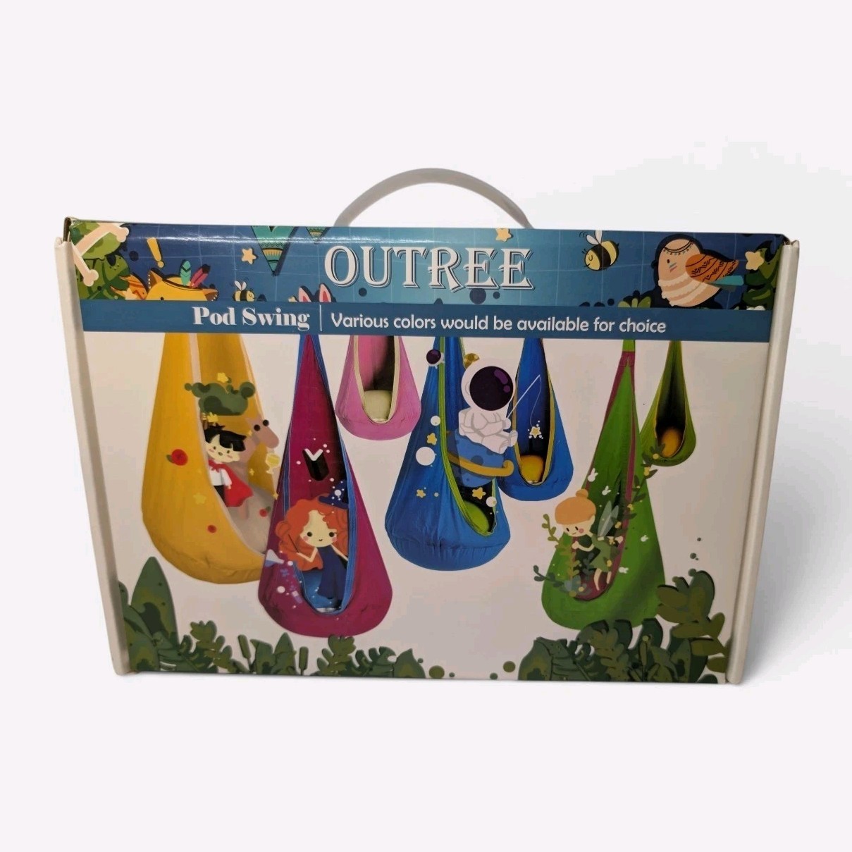 Outree Kids Pod Sensory Swing Hanging Hammock Chair Blue Green Screen Free Play
