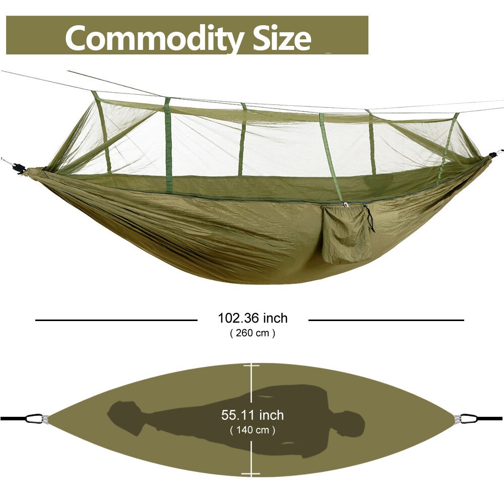 Camping Hammock Tent Mosquito Net Set 2 Person Sun Cover Rainproof Hanging Bed