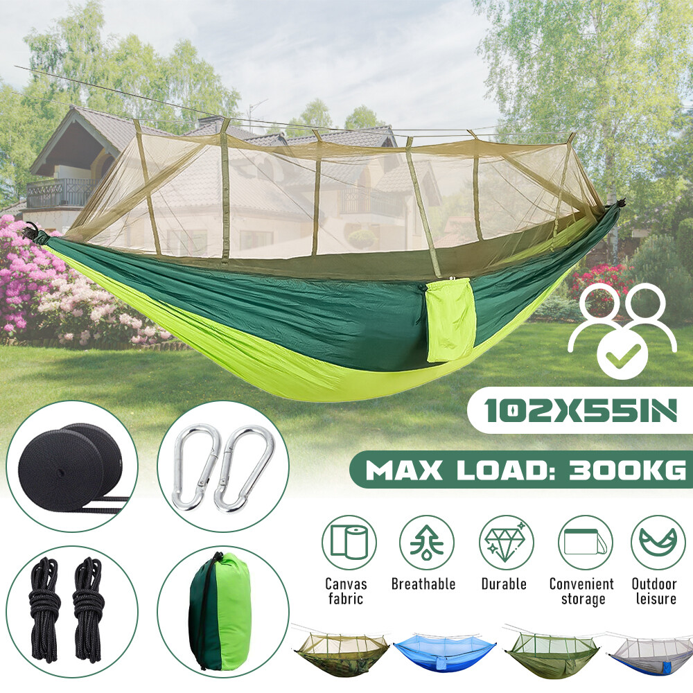 2 Person Double Camping Hammock Chair Bed Outdoor Garden Hanging Swing Sleeping