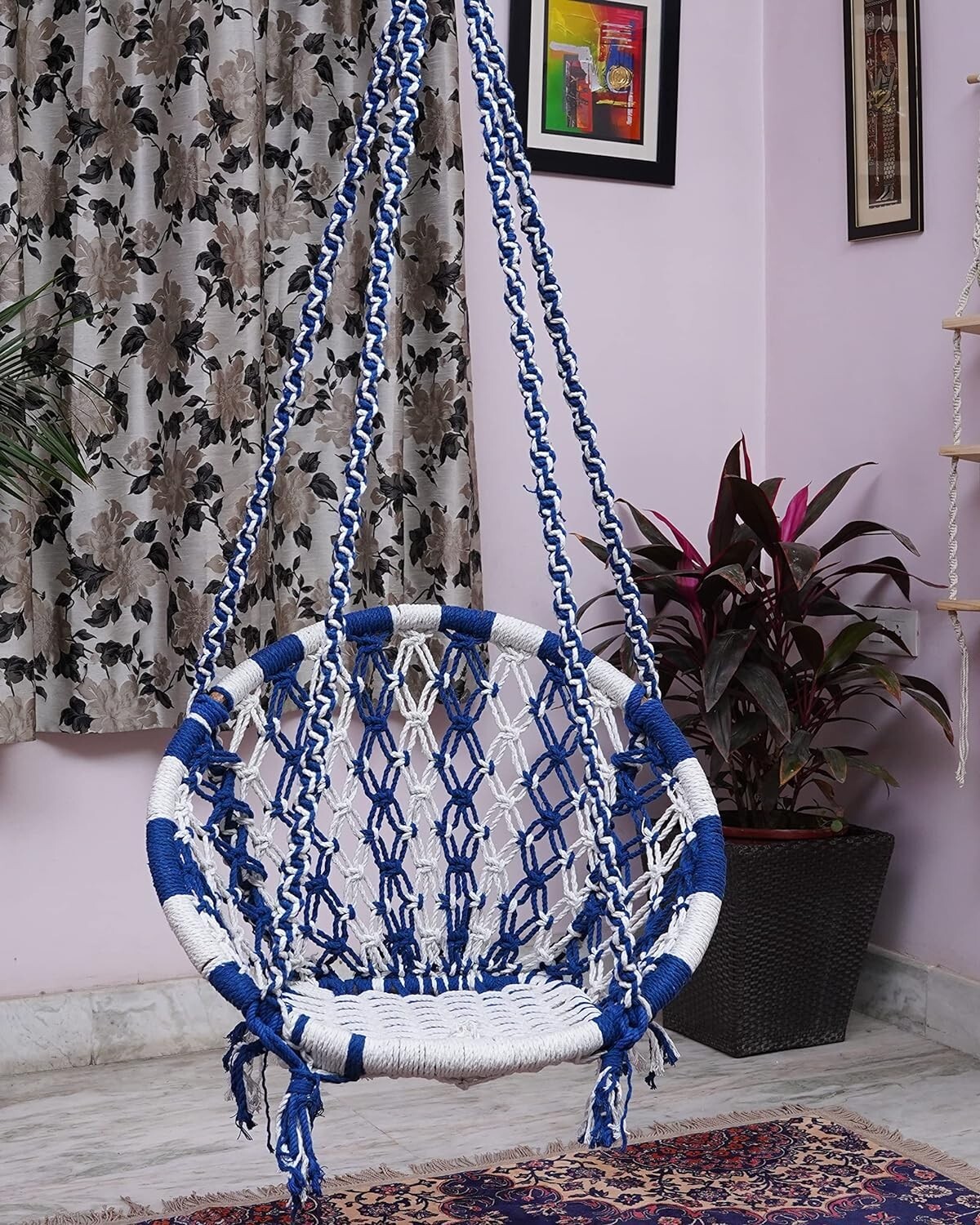 Portable Hanging Cotton Swing Relaxing Chair Jhula Adult Kid Home Decor Hammock
