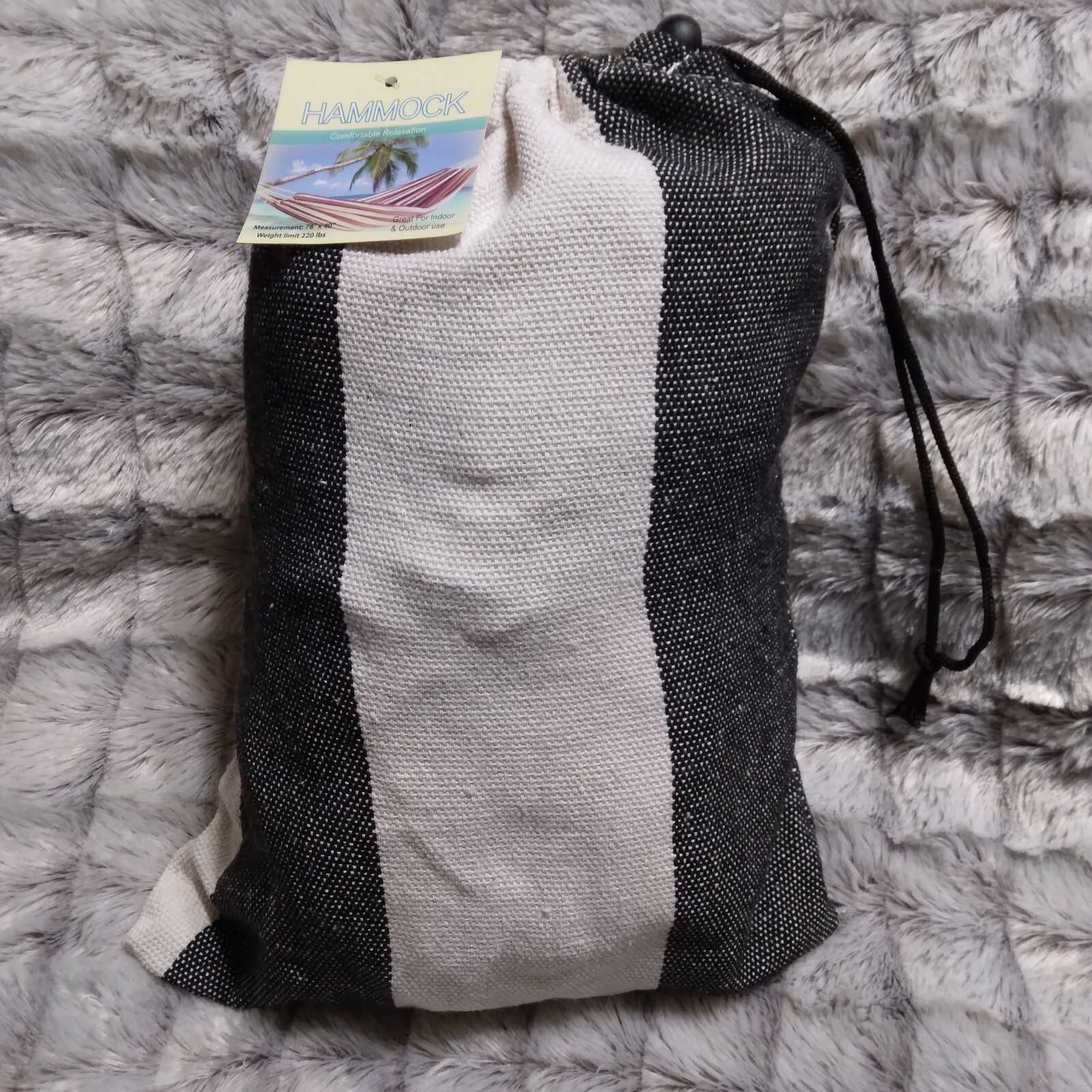 Portable Indoor/Outdoor Canvas Hammock 78”x 40” Weight Limit 220lbs NWT