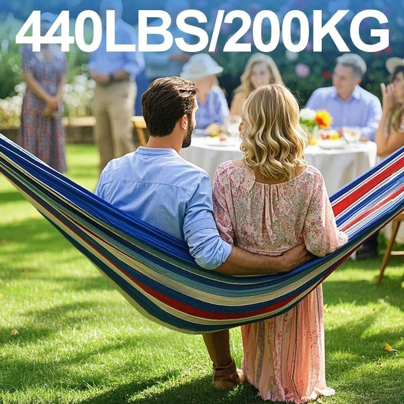 Double Hammock Comfortable with Tree Straps Holds Hanging Kit