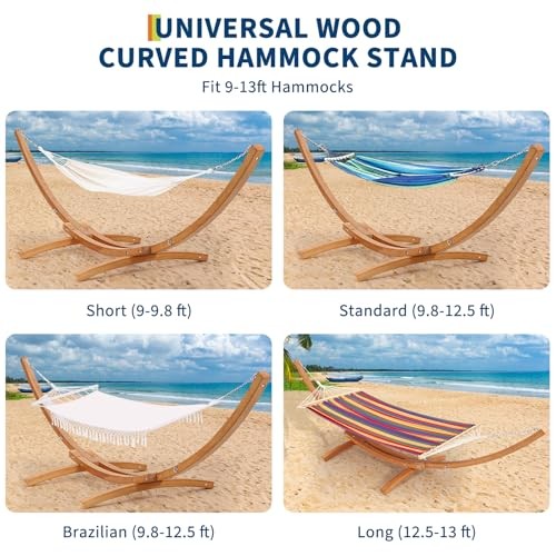 Wood Hammock Stand Only, Max 475 LBS, Heavy Duty Weatherproof Wood Hammock