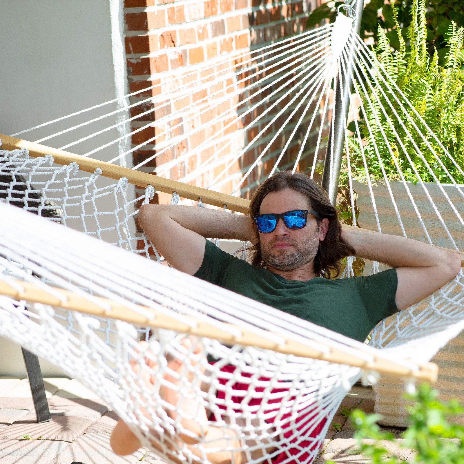 Bliss Hammocks Classic 2-Person Cotton Rope Hammock w/ Spreader, 80×60, Natural