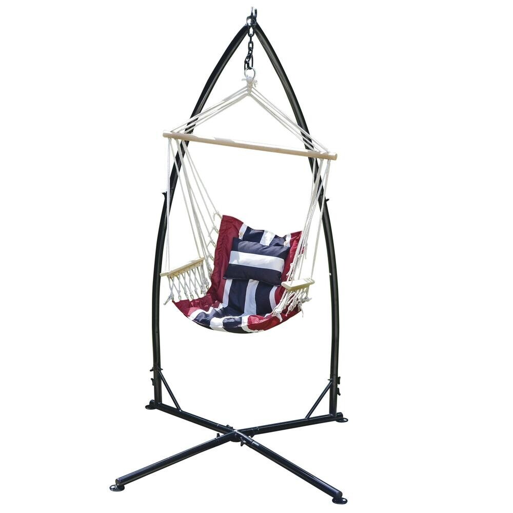 21″ Multicolor Striped Polyester Patio Hanging Hammock Chair 250 lbs Capacity