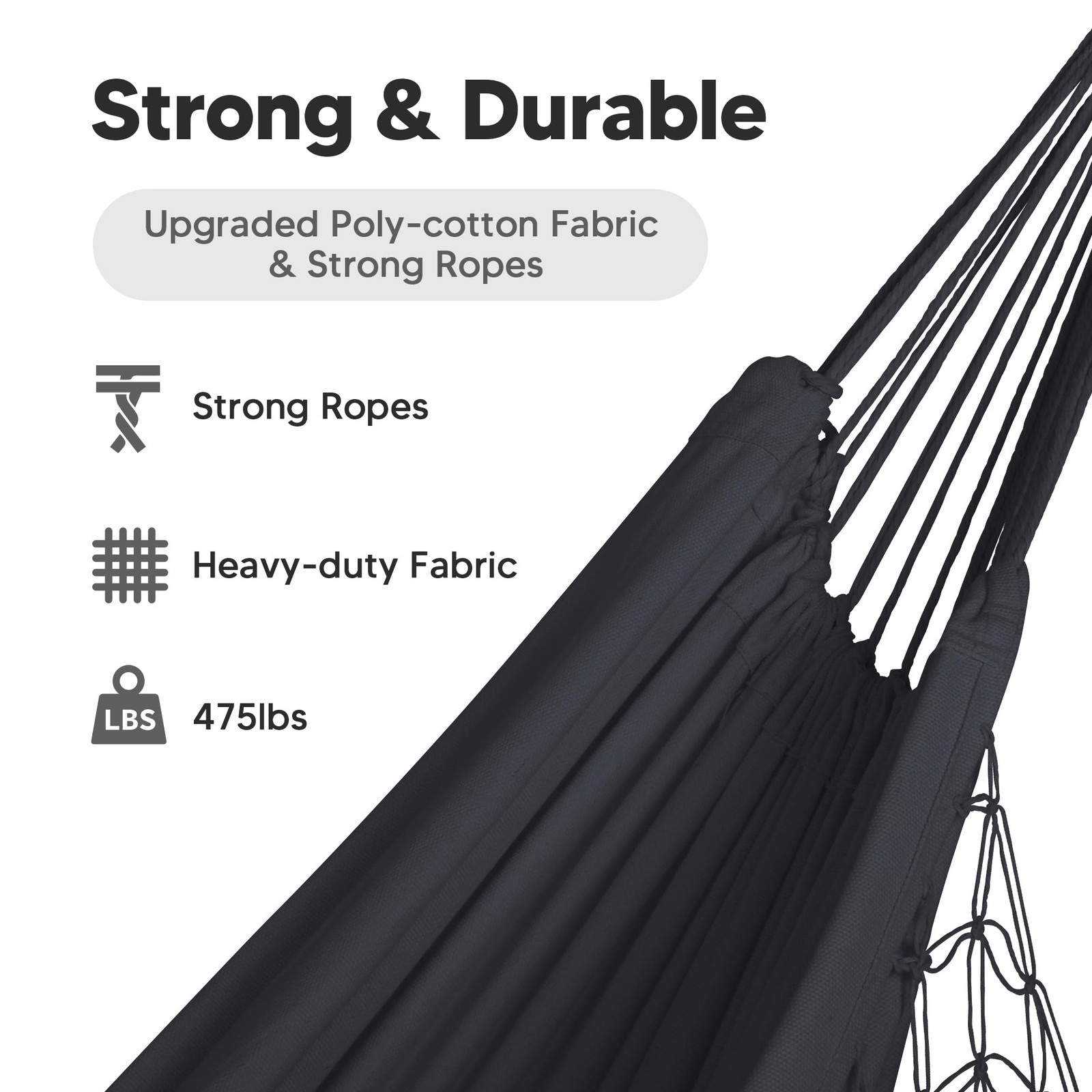 SUNCREAT Extra Large Double Hanging Hammock for Camping, Hammocks for Outside 2