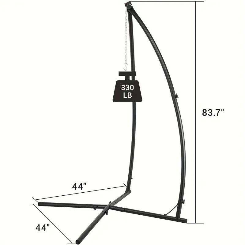 Heavy Duty Hammock Chair Stand C Shaped Solid Steel Hanging Chair Frame with Spr