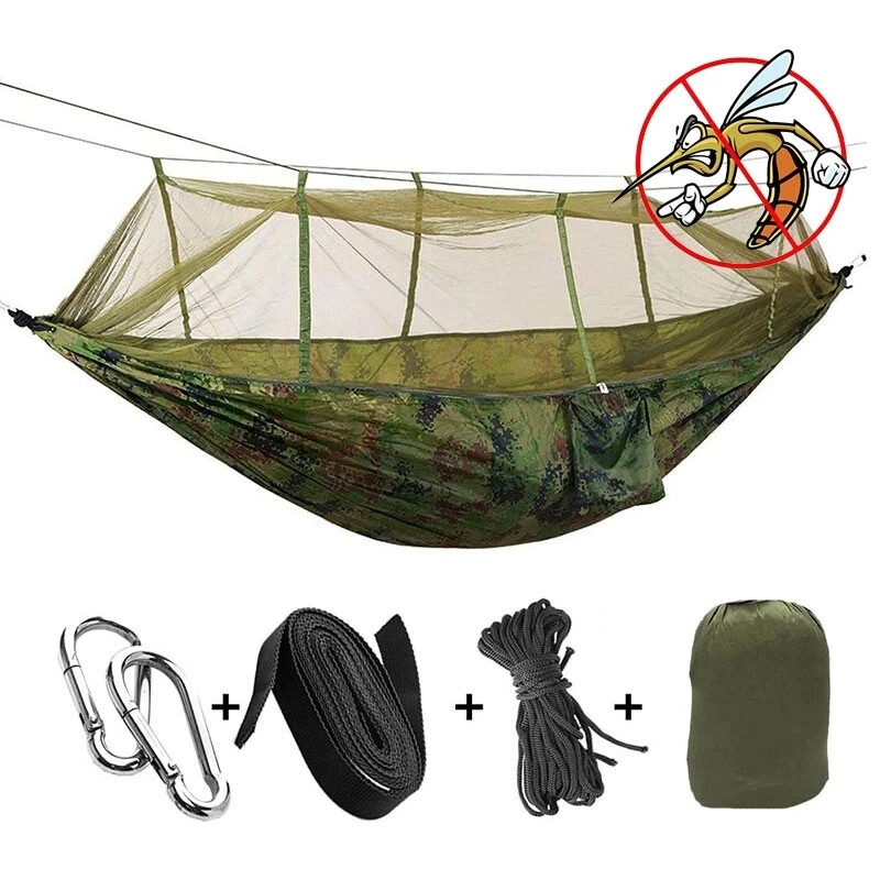 Camping Hammock with Mosquito Net Tent Double Hanging Bed Swing Chair Camouflage