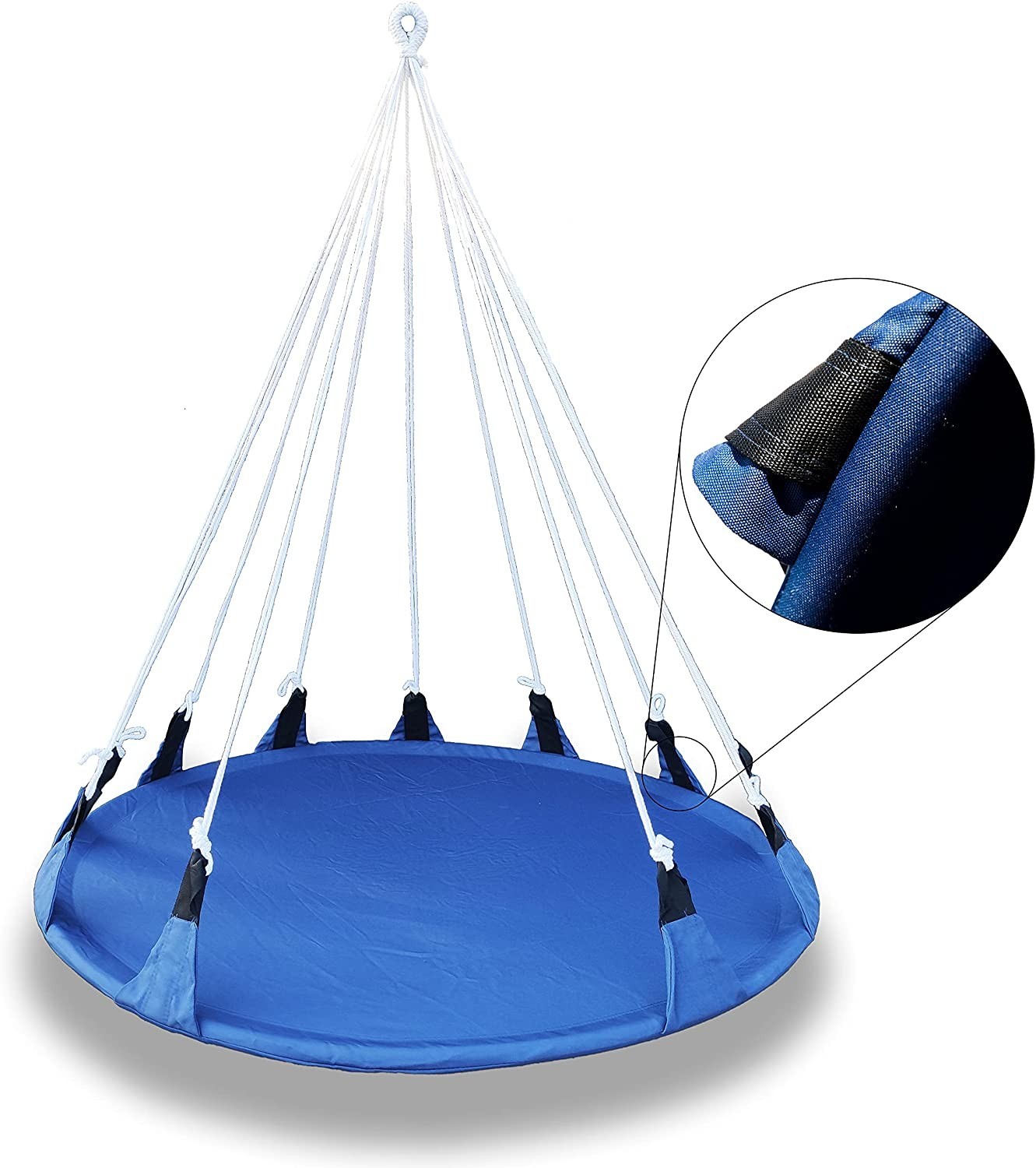 Versatile 56″ Saucer Hammock Swing Chair – Indoor/Outdoor, Holds 265 lbs, Blue
