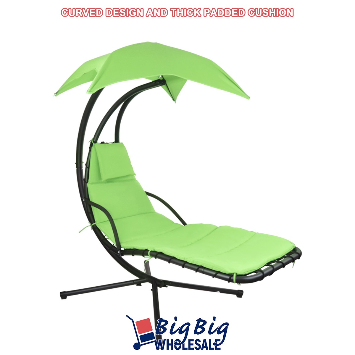 Patio Hanging Chaise Swing Lounger Chair Outdoor Hammock Canopy Arc Stand Porch