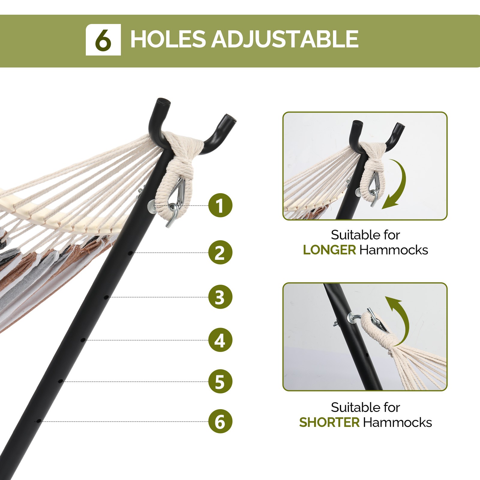 9 FT Steel Hammock Stand Only Adjustable Hooks, Carrying Bag, Wheel for Garden