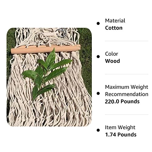 Cotton Rope Hammocks with Wood Spreader,Traditional Hand Woven Children