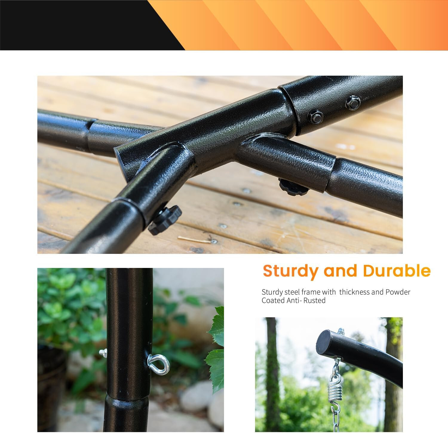 Hammock Chair Stand, Outdoor Solid Steel Heavy Duty Construction,Hanging Hammock
