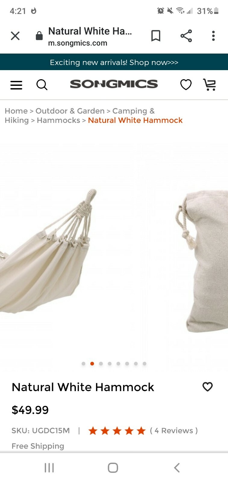 SONGMICS Hammock – Cotton And Polyester –
