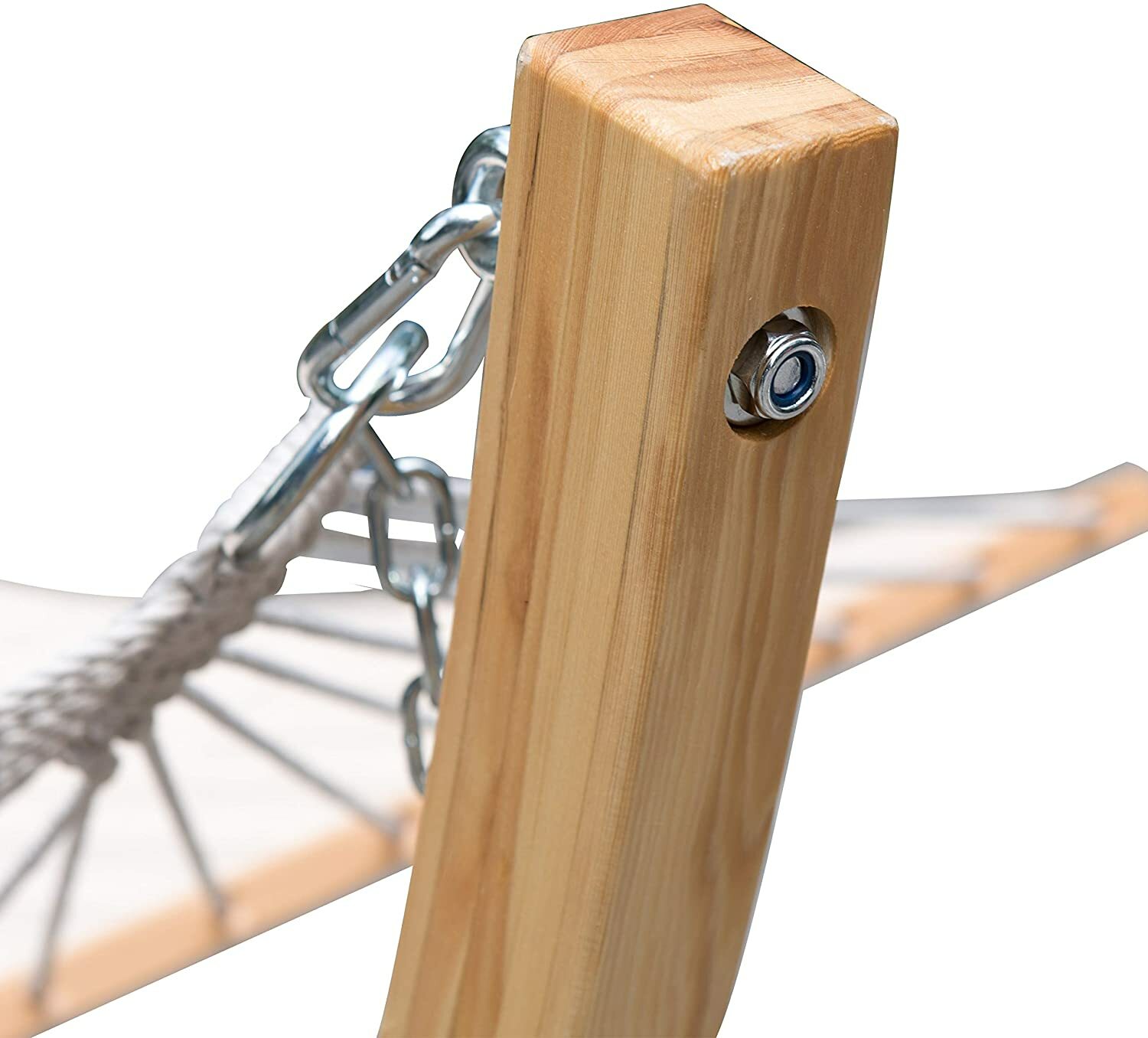 Wood Hammock Stand Natural Russian Solid Hard Pine Arc Curved With Chain Hooks