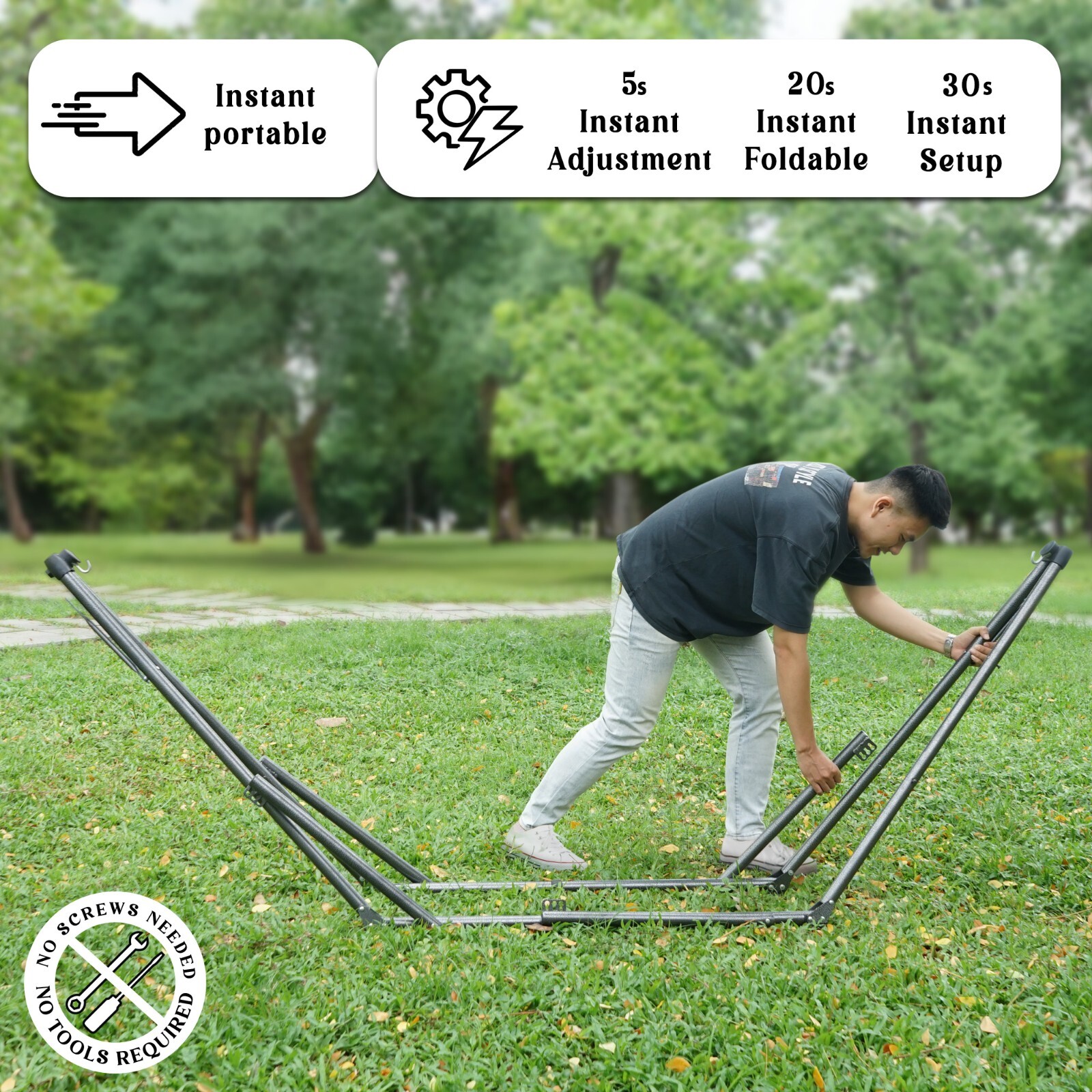 Tranquillo Adjustable Hammock Stand Camping Hammock and Stand 550lb, Chevron