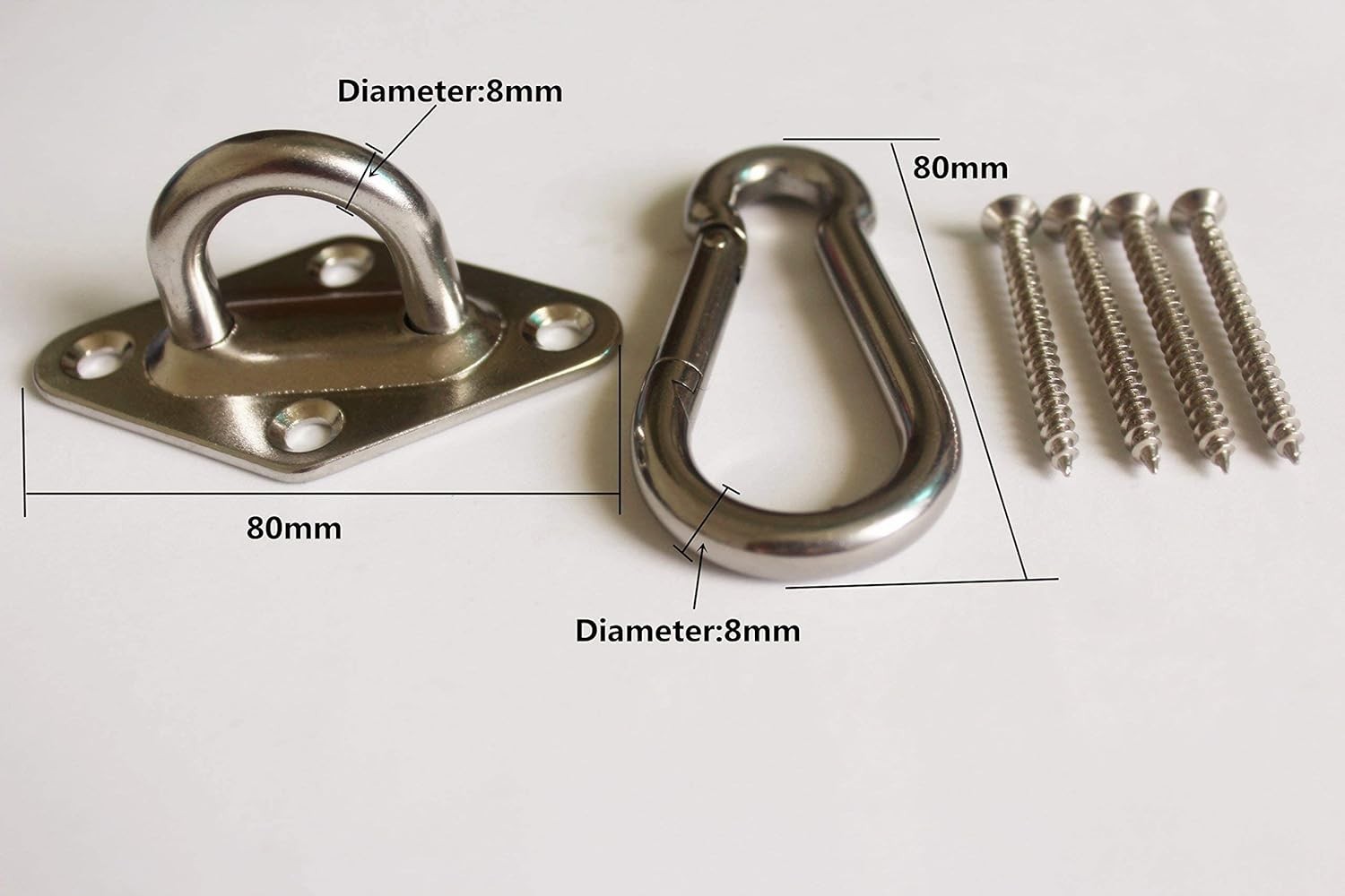 Heavy Duty Hammock Hanging Kit – 1000 lb Stainless Steel Hooks & Carabiners
