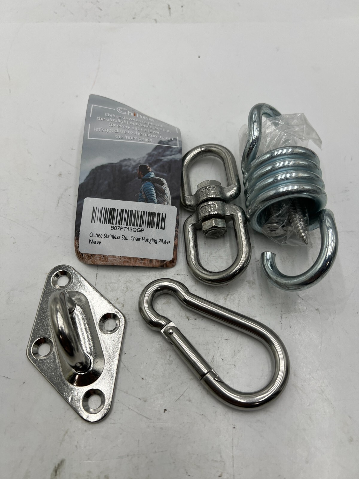 Chihee Stainless Steel Hammock Hanger Spring Swivel Hook Wooden Beam, Silver