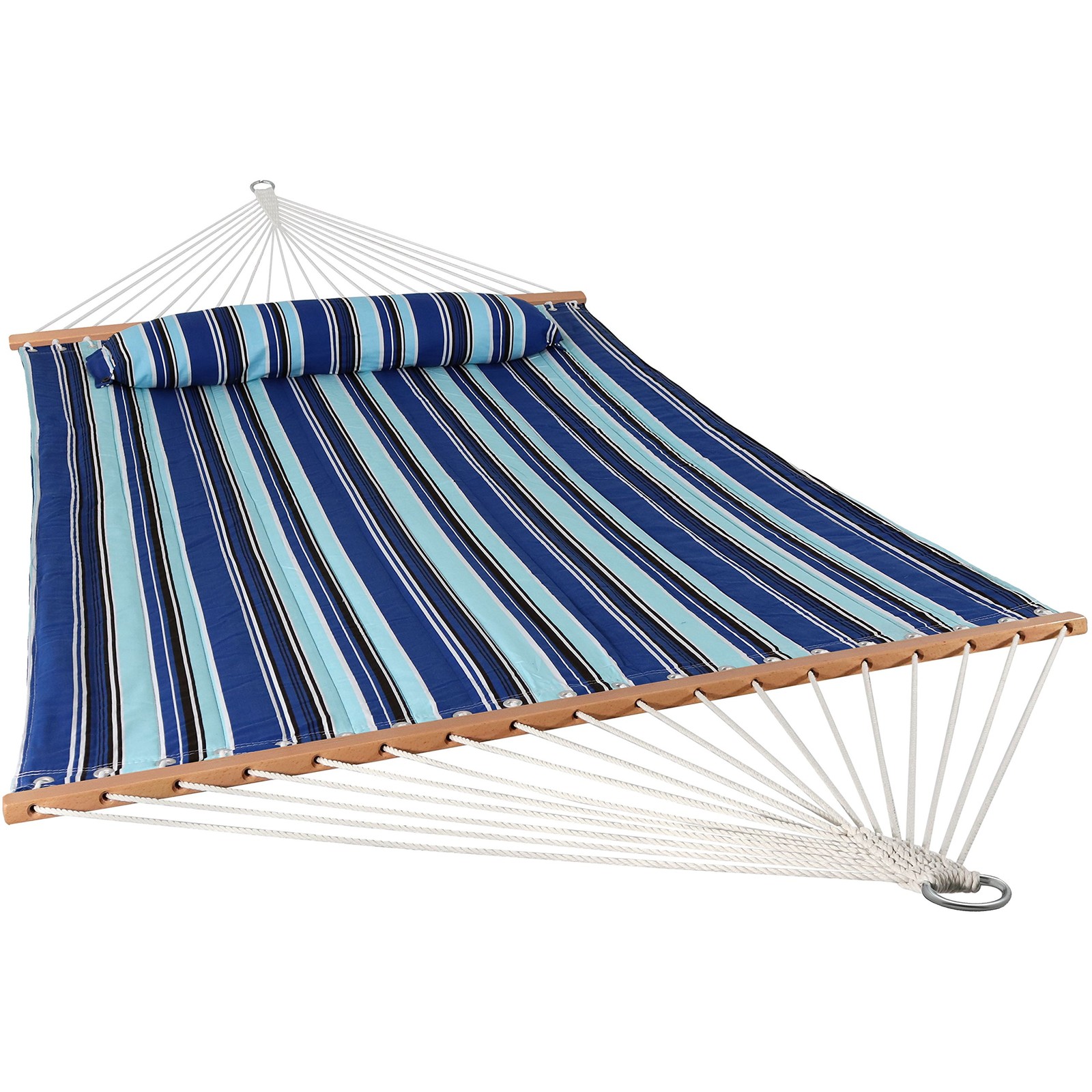 Sunnydaze Quilted Outdoor Hammock with Spreader Bars – Heavy-Duty 450-Pound