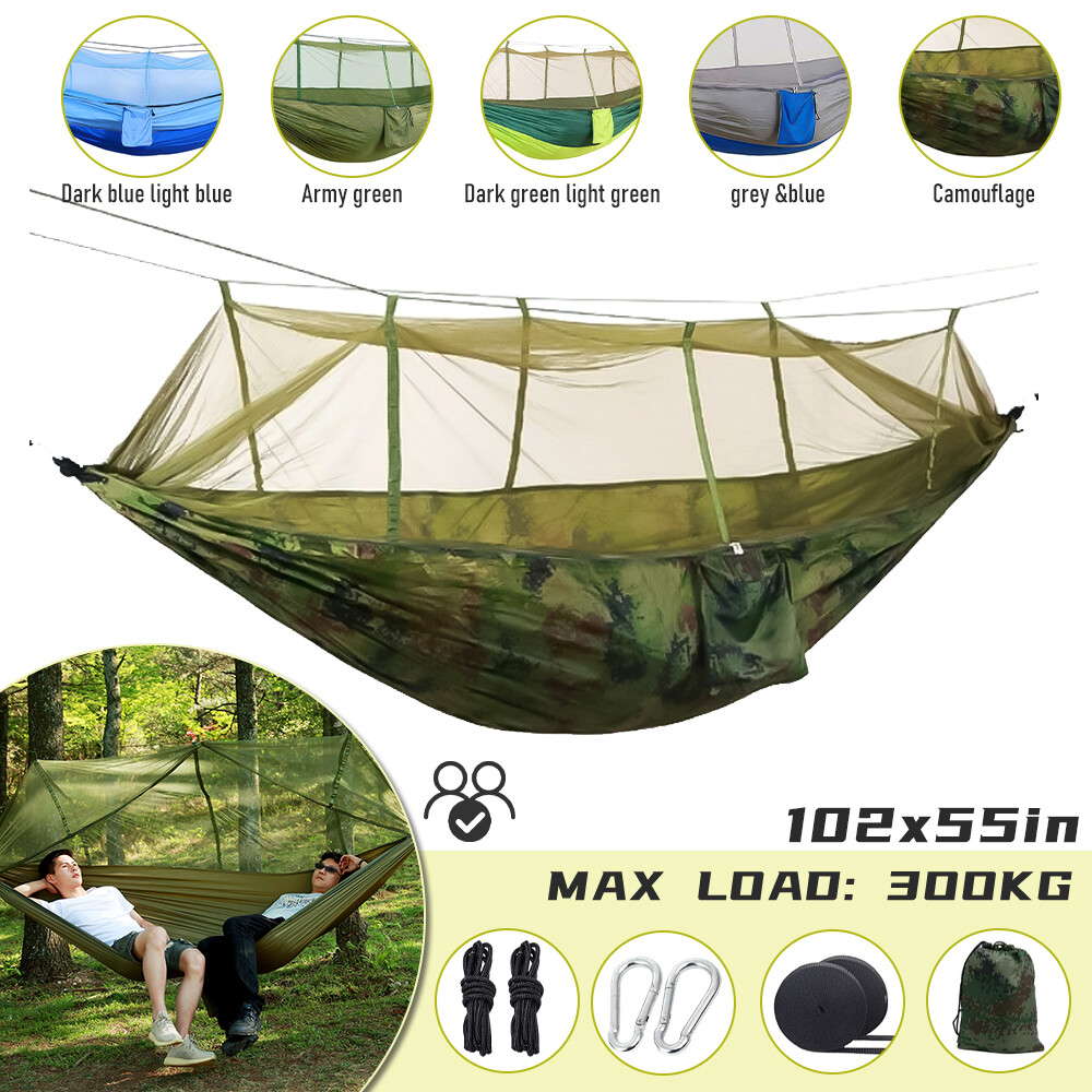 2 Person Double Camping Hammock Chair Bed Outdoor Garden Hanging Swing Sleeping