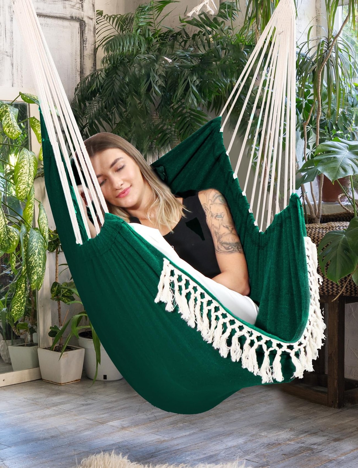 Chihee Hammock Chair Hanging Swing, 500 Lbs, 2 Cushions, Metal Spreader