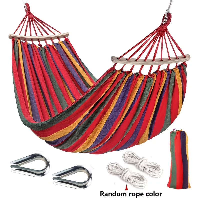 2 Person Double Camping Hammock Chair Bed Outdoor Hanging Swing Sleeping Garden