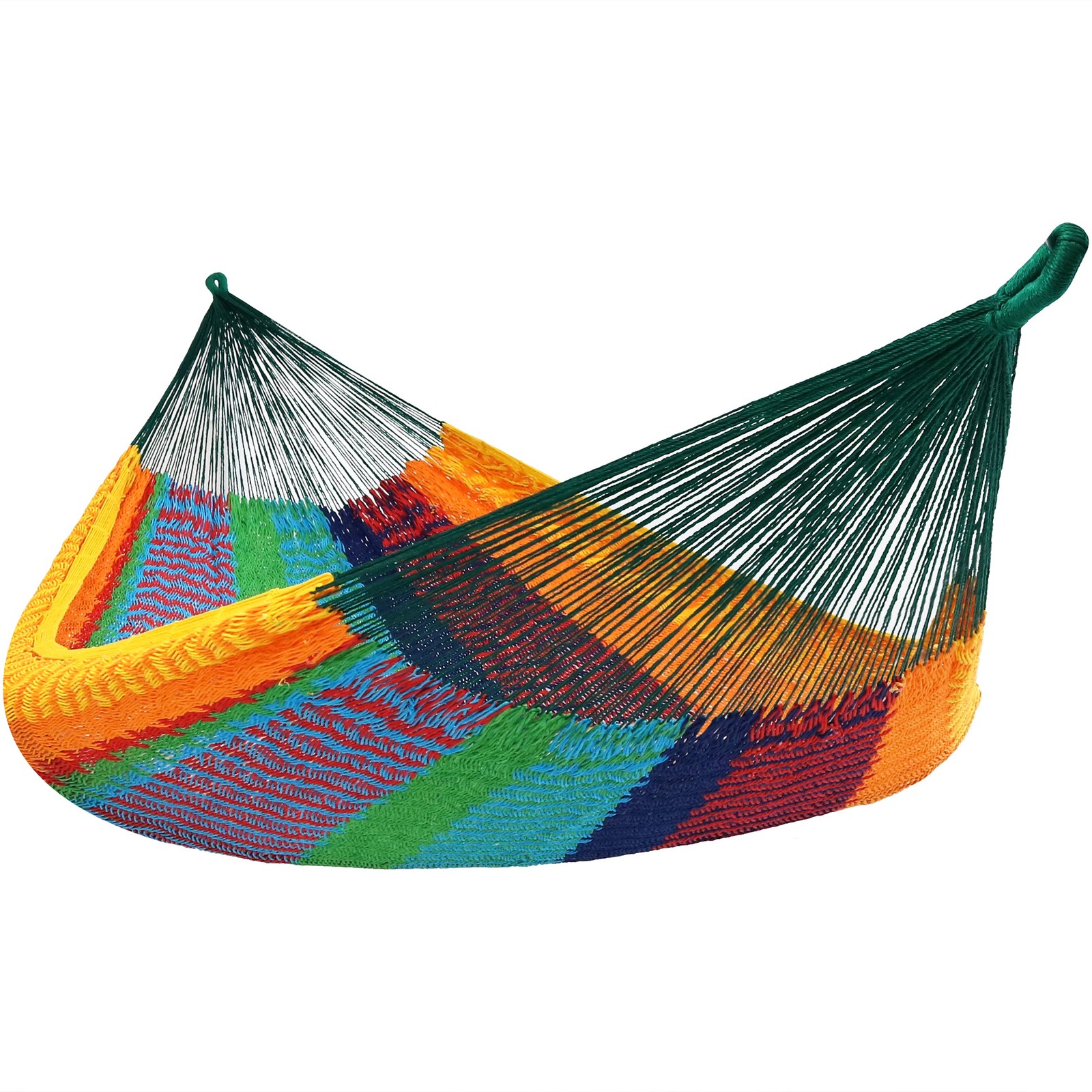 2-Person Cotton and Nylon Woven Fabric Hammock – Multi-Color by Sunnydaze