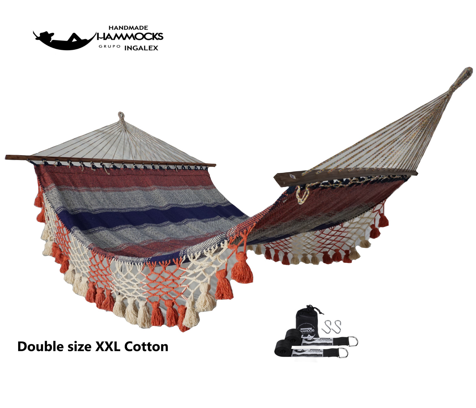 Ingalex Hammock with Wooden Spreader Bar and Hanging Strap American styles
