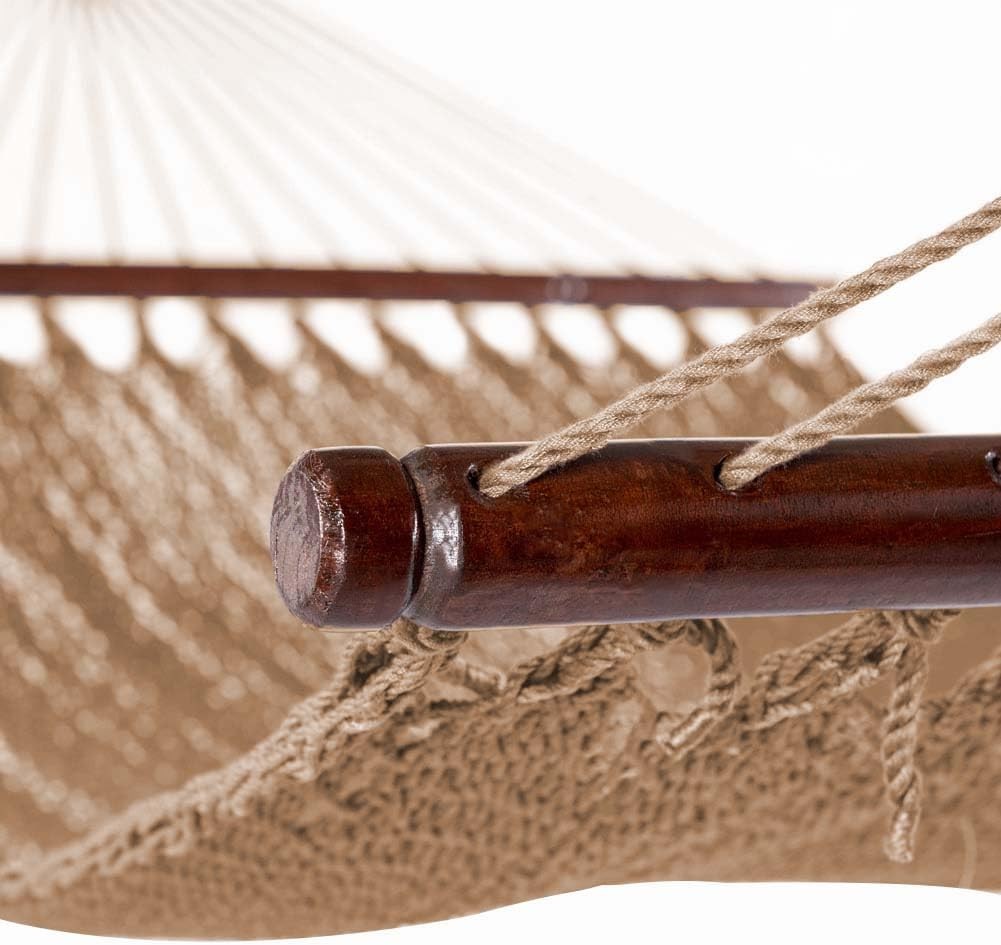 10.5 FT Double 2 Person Caribbean Rope Hammock, Hand Woven Polyester Hammock