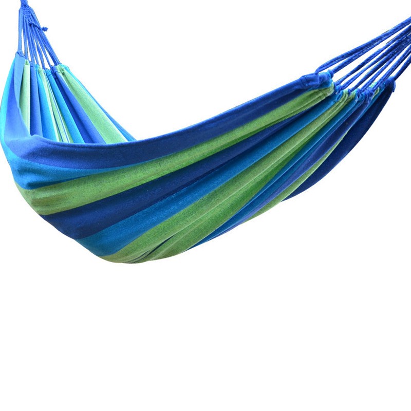 Camping Hammock Double Portable Hammock With 2 Tie Straps Colorful Stripe Cloth