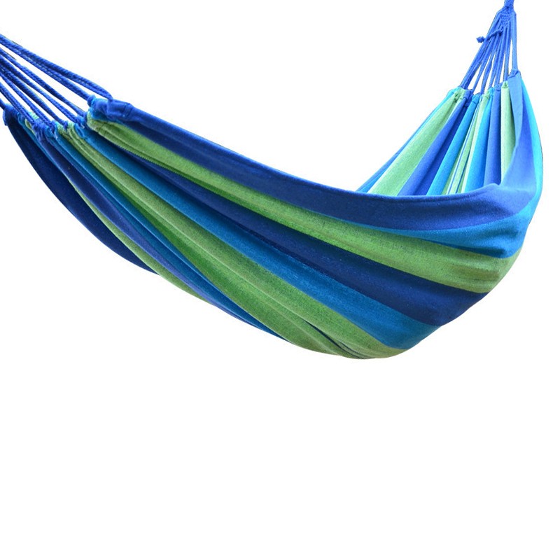 Camping Hammock Double Portable Hammock With 2 Tie Straps Colorful Stripe Cloth