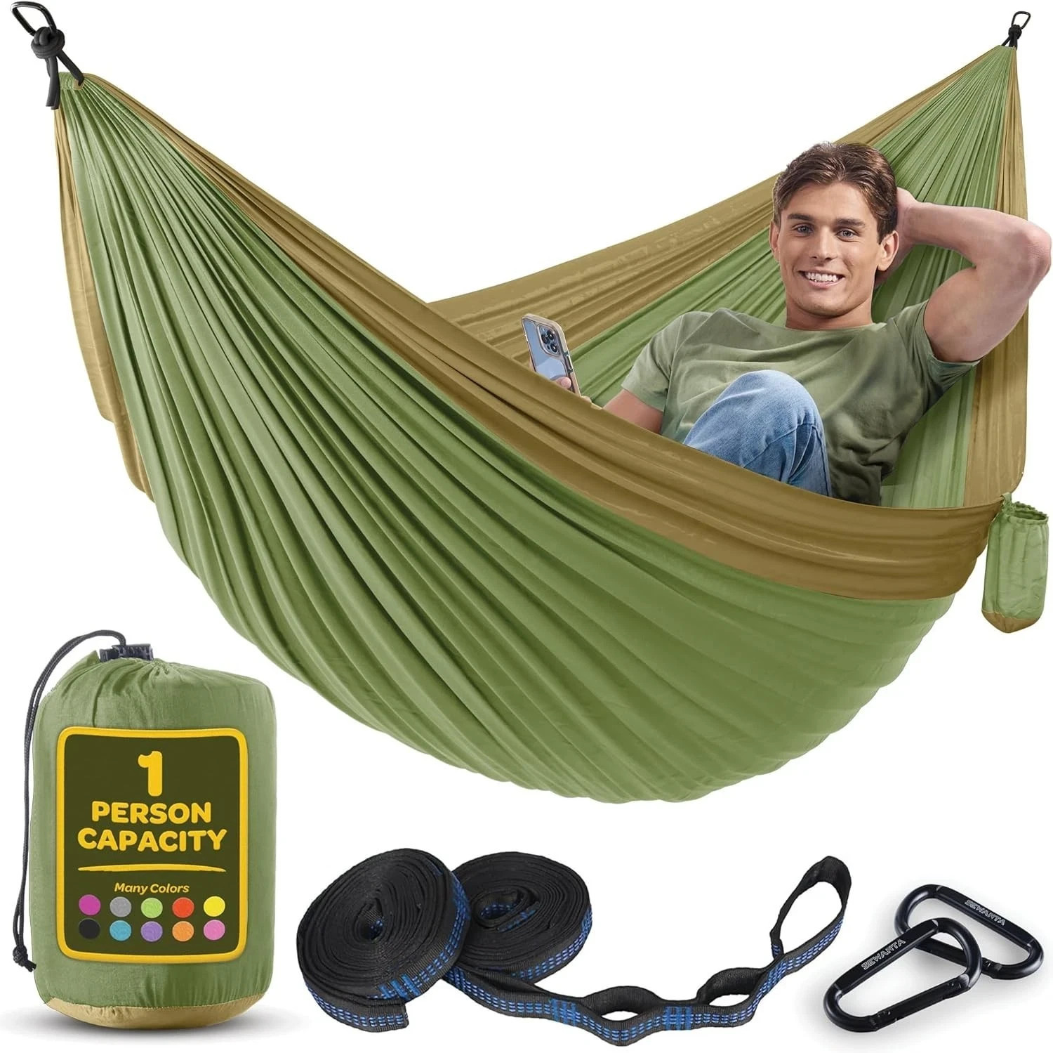 Sewanta – Durable Hammock 400 lb Capacity, Nylon Camping Hammock Chair – Double