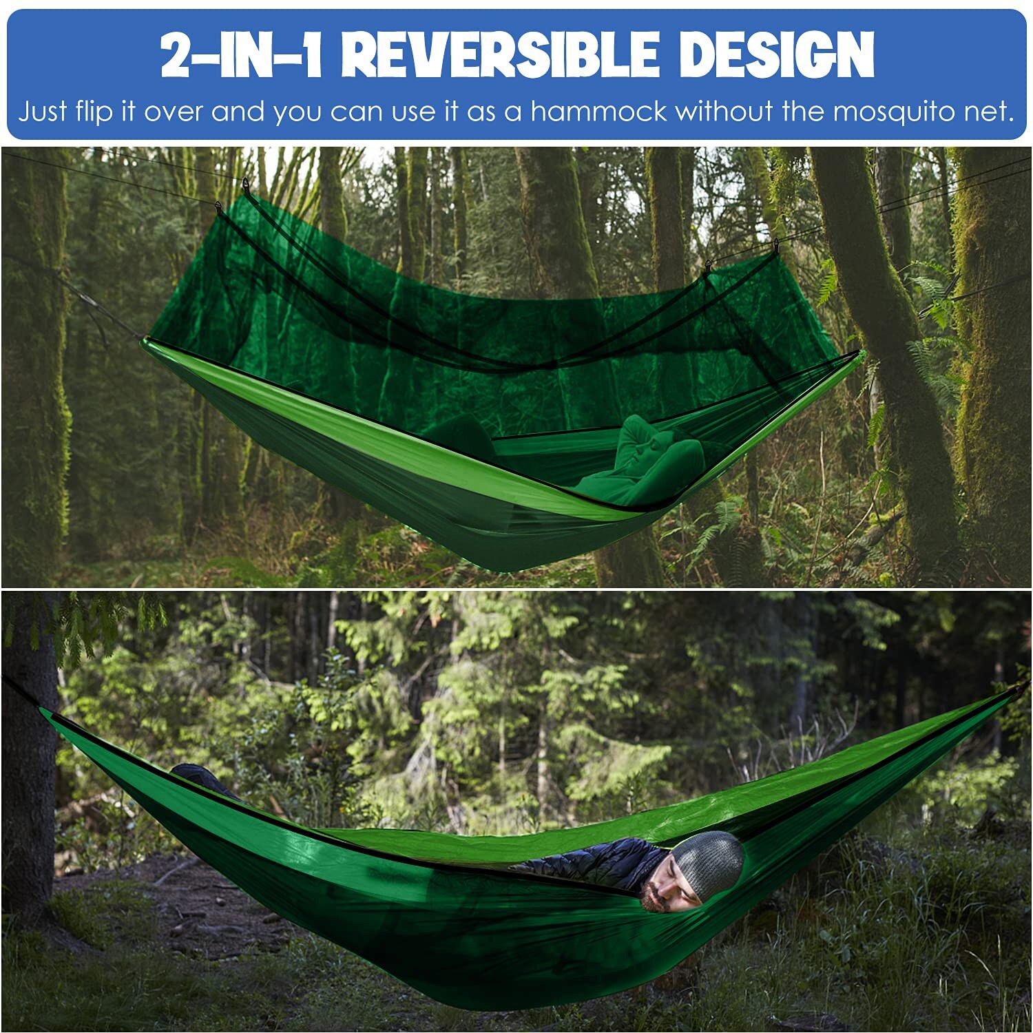 Camping Hammock, Double Person Hammock Tent with Mosquito Net Hanging Hammock