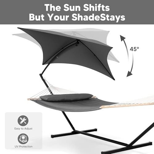 Foldable Hammock with Stand Dark Gray