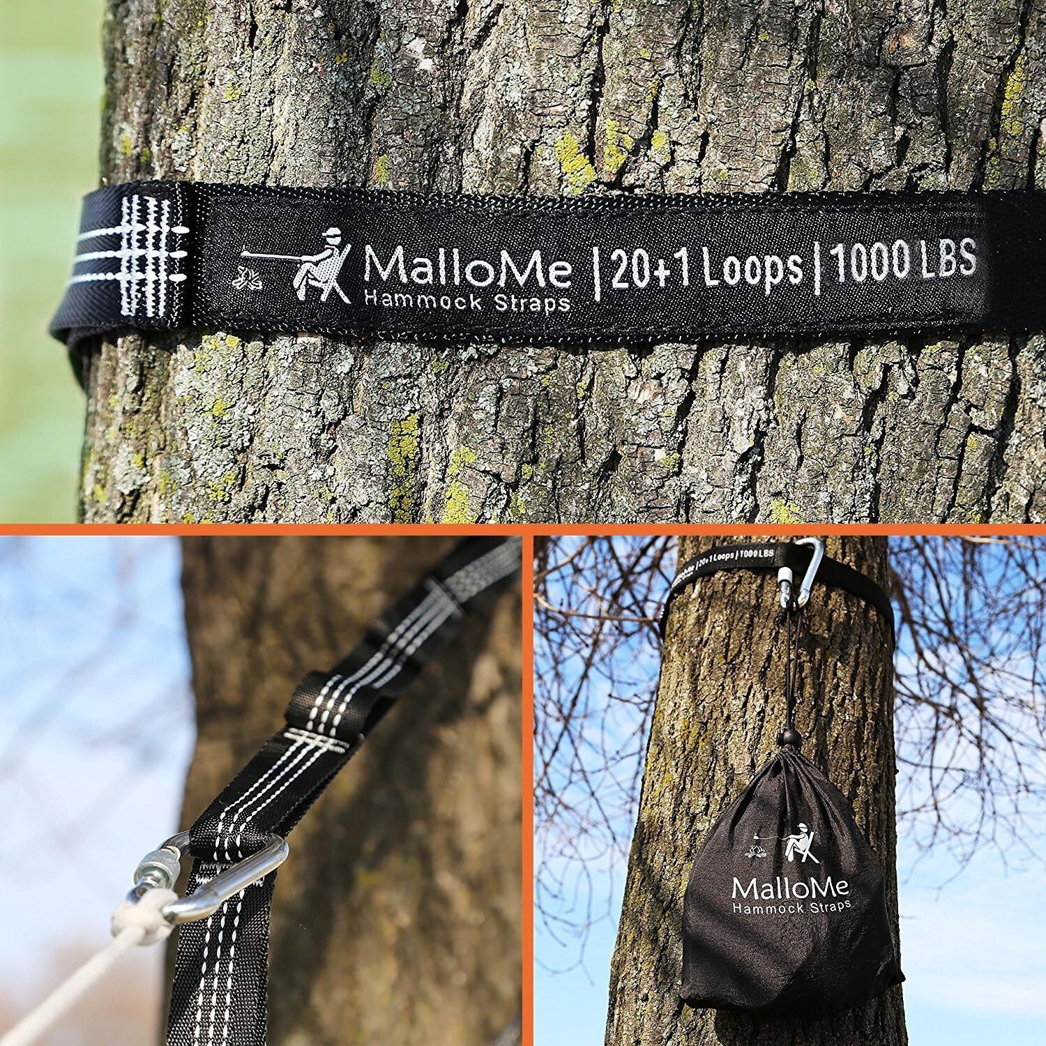 Effortless Setup XL Hammock Straps – 12 Feet Long, Includes 2 Carabiners