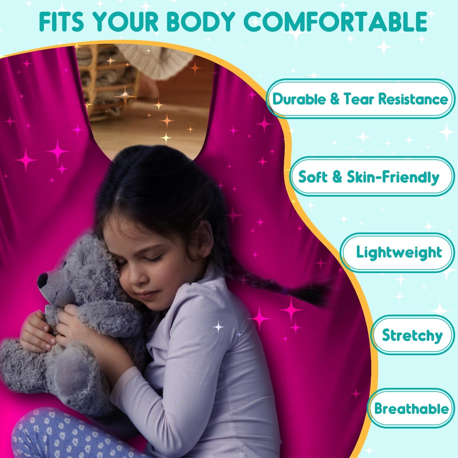 Sensory Swing Therapy Swing Hammock Indoor Outdoor for Kids,Hardware Included…