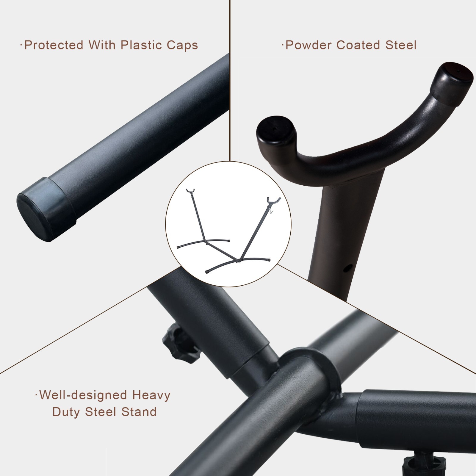 Double Size Hammock with 9 ft Steel Stand 450lbs Capacity