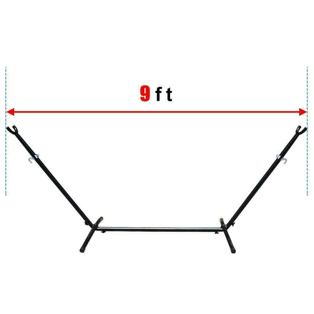 Double Hammock With Space Saving Steel Stand Patio W/ Portable Carrying Case