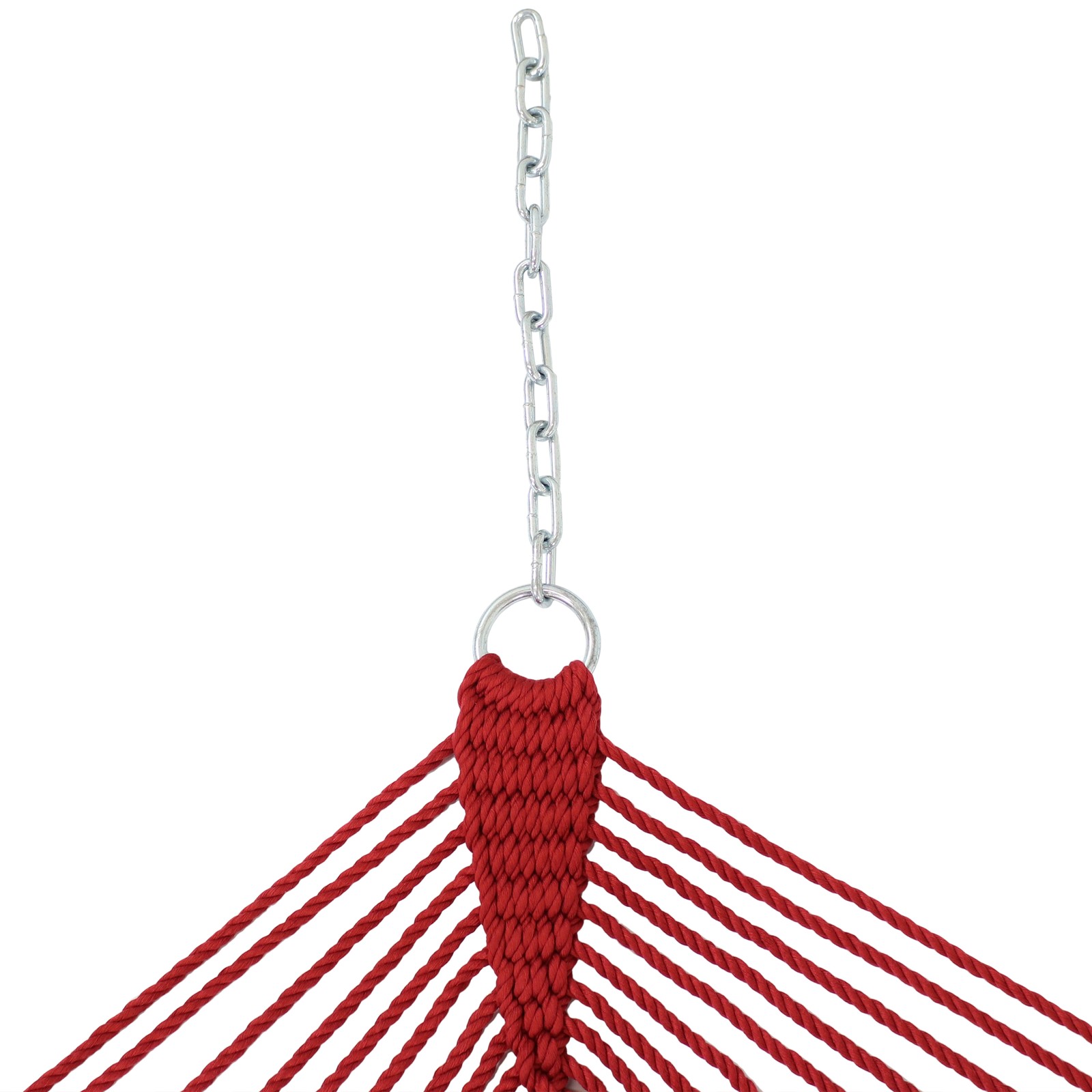 2-Person Polyester Rope Hammock with Spreader Bars – Red by Sunnydaze