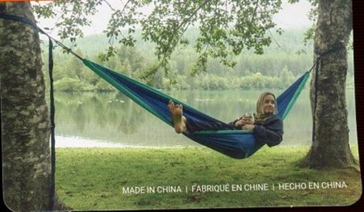 CASCADE MOUNTAIN TECH DOUBLE HAMMOCK-INCLUDES CARRYING CASE BLUE/GREEN