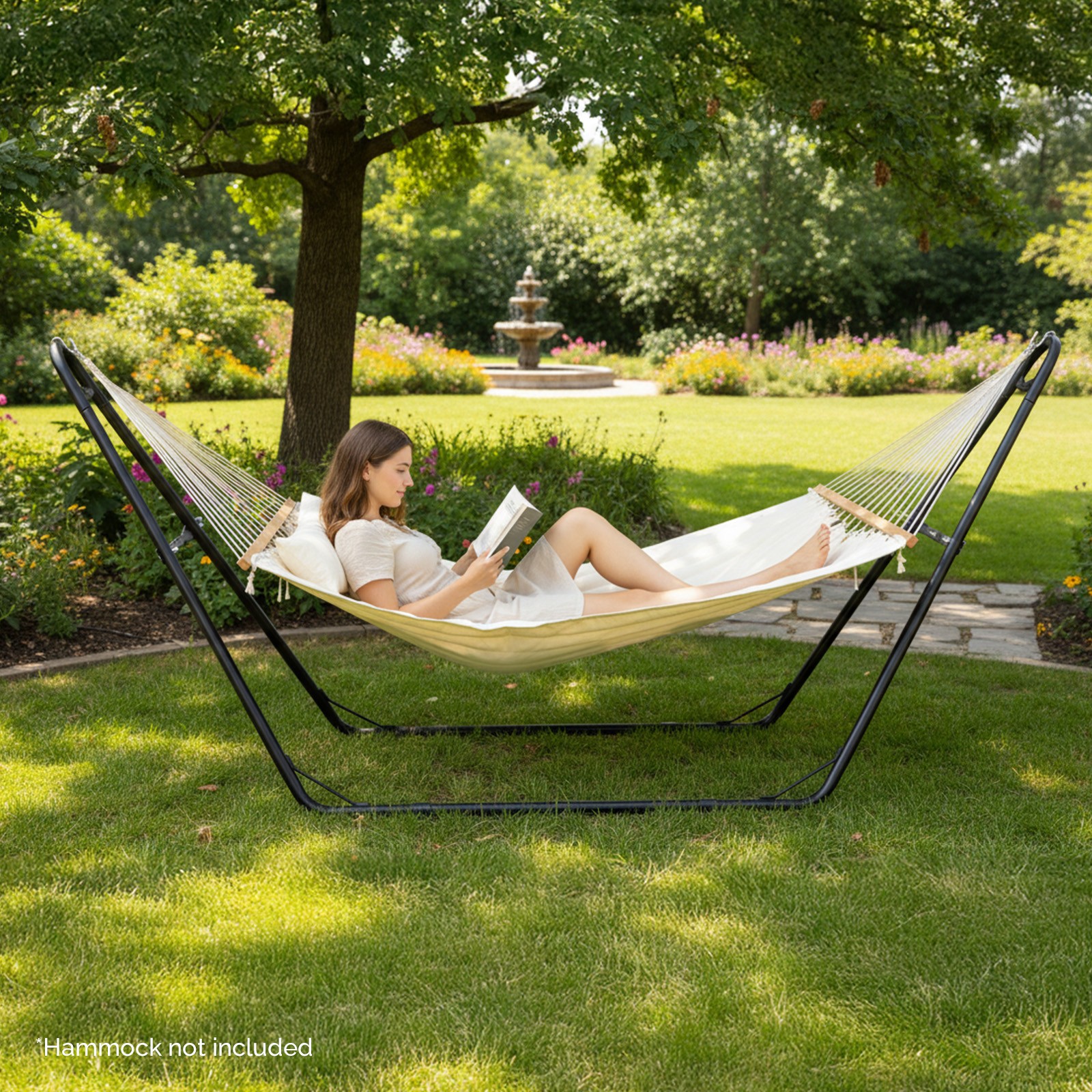 10FT Hammock Stand Only Steel with Adjustable Hooks for Outdoor, Garden, Patio