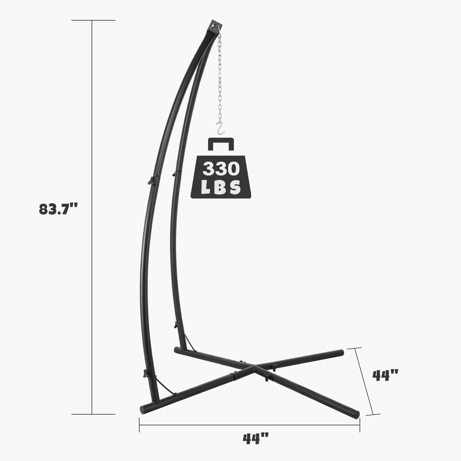Heavy Duty Steel Hammock C Stand Solid Frame Stand for Porch Swing Hammock Chair