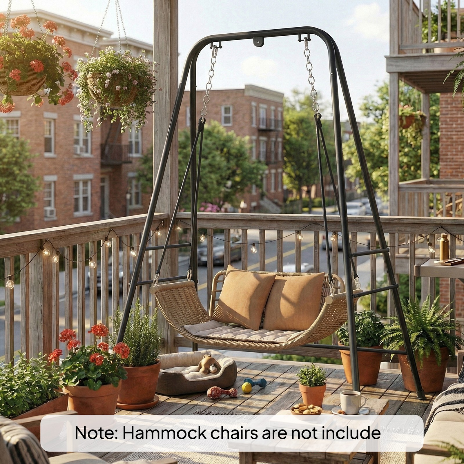 Hammock Chair Stand, Heavy Duty Hanging Swing Chair, Black