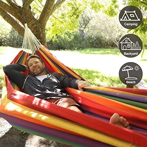 Brazilian Double Hammock 240x160cm 2-Person Cotton Woven Backyard
