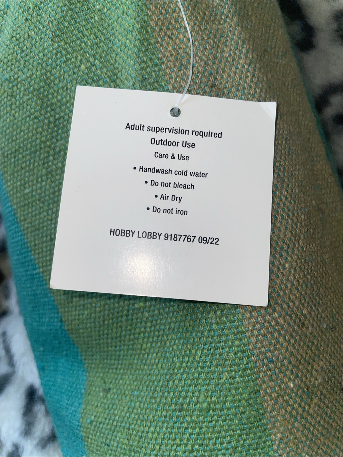 Hobby Lobby Green & Blue 31.5 x 78.7 in. Hammock & Storage Bag (holds 400 Lbs)